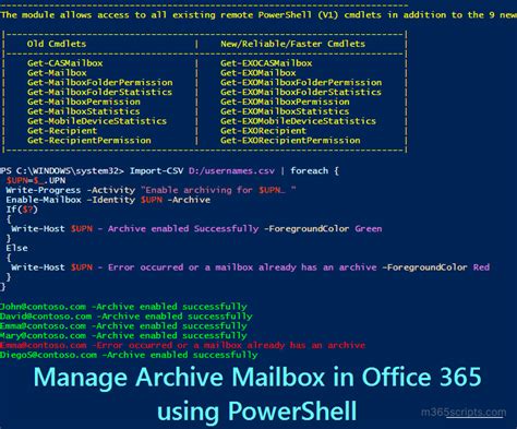 enable archive office 365 powershell|office 365 unlimited archive.